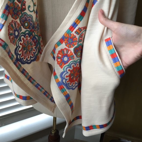 New NWT THML cream embroidered open hood jacket S - Picture 9 of 14